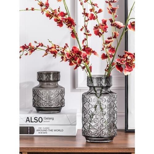 European Relief Glass Vase Dinner Table Furnishing Articles Home Decoration Office Living Room Flower Arrangement Hydroponic