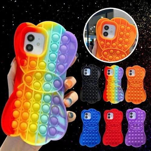 Fidget Toys Simple Dimple Simpel Soft Silicone Decompression Mobile Phone Case Kawaii Thinking Chess 1Phone Shell Cover Dimpl