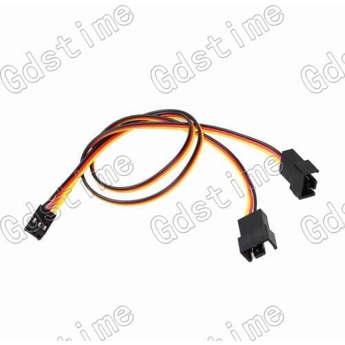 Gdstime 50 pcs 2510-3p Female to dual 2510-3p male cable wire 30cm for CPU PC Case Fan Y-Splitter Adapter Cable