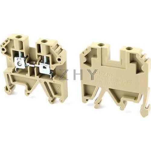 Khaki 660V 24A SAK-2.5 IEC60947-7-1 Screw on Terminal Block Connector 2 Pcs