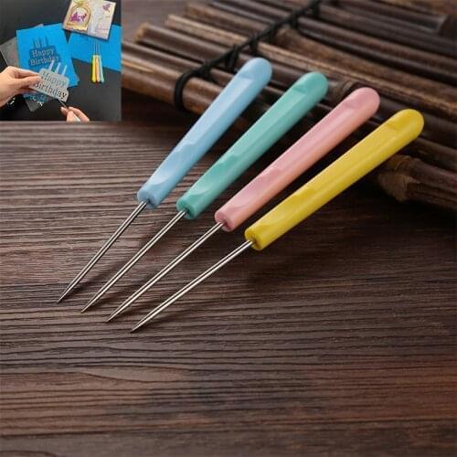 4pcs/pack Colorful Die Release Tool Paper Piercing Set Cone Needle Plastic Handle for Picking Scrap Releasing Die Cut 2021 New