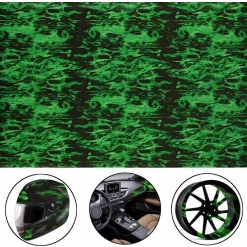 JX-LCLYL 0.5*1.5m Green Fire Hydrographic Water Transfer Film Hydro Dipping Print Car