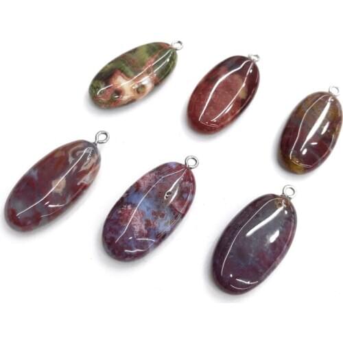 Natural Stone Picasso Pendants Elliptical Pendant for Jewelry Making Diy necklace accessories Reiki Healing Jewellery Gift