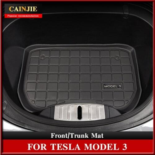 New Model 3 Car Front Trunk Mat For Tesla Model 3 2021 Accessories TPE Upper Trunk Mat Waterproof Lower Trunk Mat