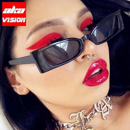 AKA VISION Rectangle Sunglasses Women Vintage Small Frame Glasses for Women/Men Luxury Shades Women Luxury Gafas De Sol Mujer