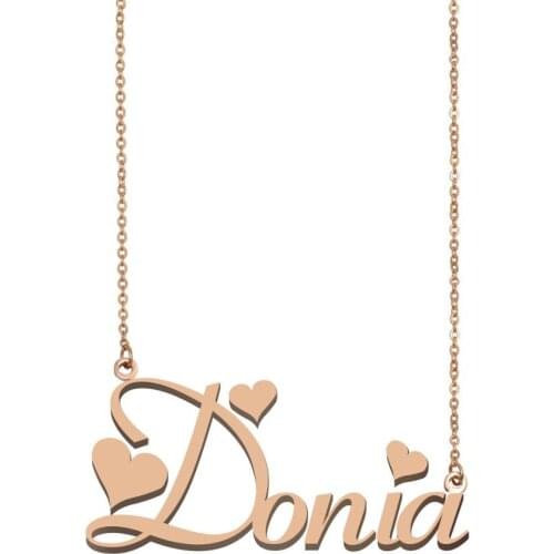 Donia Name Necklace , Custom Name Necklace for Women Girls Best Friends Birthday Wedding Christmas Mother Days Gift