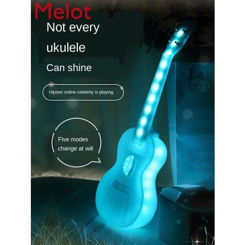 Personalized Creative Luminous Veneer Ukulele Beginner Small Guitar Girls 23-Inch Entry Children Male Home Accessories