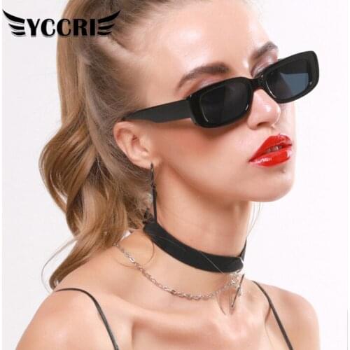YCCRI New Fashion Square Rectangle Sunglasses Vintage Sun Glasses Unisex Punk Streewear Luxury Travel Retro Eyewear Women