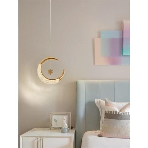 Modern Luxury Meniscus Star Pendant Lamp Bedroom Bedside Decor Hanging Lamp Restaurant Porch Corridor Balcony led Pendant Light