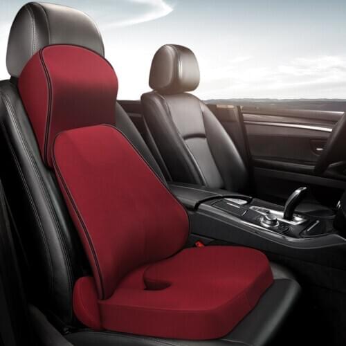 Car Seat Lumbar Support Pillow Cushion Back Pillow Memory Cotton Lumbar Support Breathable Mesh Chair Cushion Car Accessories