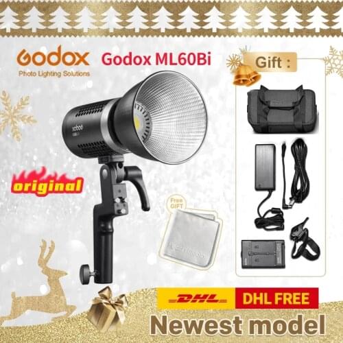 Godox ML60Bi 60W LED Light Silent Mode Portable Brightness Adjustment Support Li-ion with AC Power Supply Outdoor LED Light