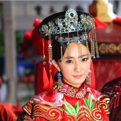 Only 1pc Pure Handmade Miao Silver Bride Wedding Hair Tiaras Hanfu Costume Hair Accessory Hair Coronet for TV Play Use