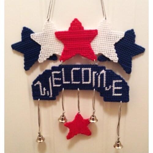 Three-dimensional embroidery 5D cross stitch new living room study American wool embroidery welcome house card wind chime hangin