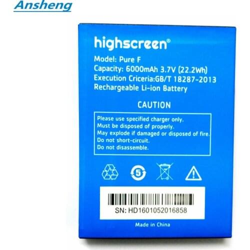 Ansheng High Quality 6000mAh battery For Highscreen Boost2 Boost 2 Mobile Phone
