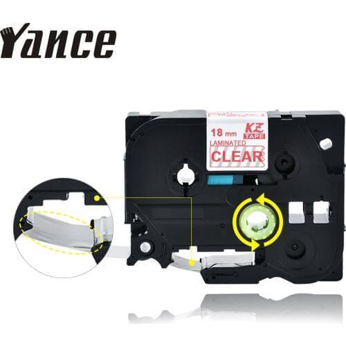 Yance tze tape TZE142 TZ-142 tze 142 tz142 tz 142 Compatible Brother label maker machine Red on Clear 18mm Label Tape