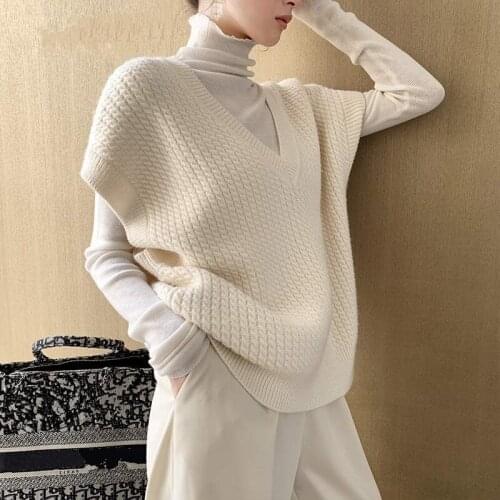Comelsexy 2021 New Autumn Winter Solid Women Sweaters Pullovers Sleeveless Vest Knitting Vintage Oversize Wild Knitwear Tank Top