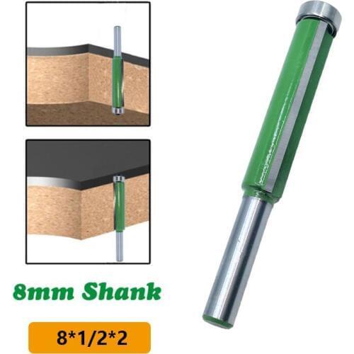 1pc 8mm Shank Trimming Router Cutter 1/2inch Flush Bearing Wood Template Drill Bit Alloy Wood Milling Graver