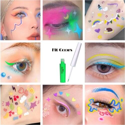 1 PC 8 Color Eyeliner Liquid Eye Cosmetics Waterproof Long Lasting White Pink Green Orange Eye Liner Pen Eye Makeup TSLM1