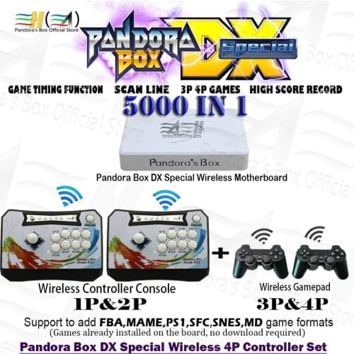 2021 Pandora Box DX Speical Version 5000 in 1 4 Players Wireless controller gamepad Set save game High score record 3D tekken