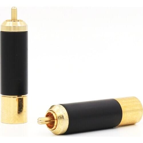 4pcs hi-end RCA plug 24K Gold plated black plug Hifi Audio RCA connector for audio interconnect cable