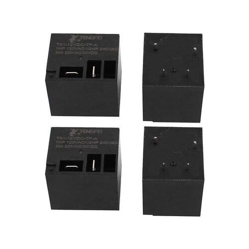 4Pcs T91 DC12V 30A 4 Terminal SPST NO Miniature Power Coil Electromagnetic Relay
