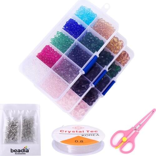 New 4-10mm Imitation Pearl Beads Round Loose Bead Box Beading Cord Lobster Clasps Set For Diy Bracelet Necklace Jewelry Making