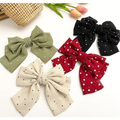 Boutique 20pcs Fashion Lolita Polka Dot Bow Spring Hairpins Bowknot Alligator Clips Princess Headwear Women Hair Accessories