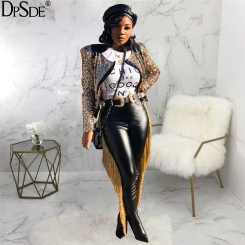 Black Blue Red 2020 New Fashion Bodycon Long Pencil Pants Women Slim Lether Long Pants Tassel Club Skinny Pants