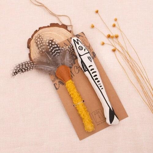 Clean Mouth Cat Snacks Excited To Vent Feather Self-hey Fish Toy Cat interactive Toys Kitten Mutianliao Digestive Molar Stick