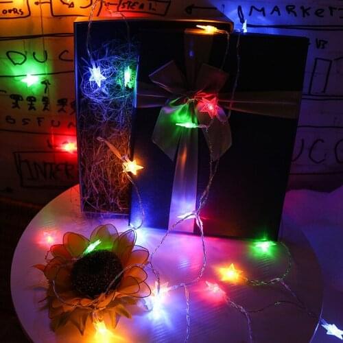 Colored Lights Led Five-pointed Star Lights Flashing Led Lights String Lights Starry Christmas Day Bedroom Room Decoration