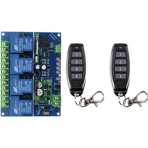 DC12V 24V 36V 48V 4CH 30A RF Wireless Remote Control Relay Switch light /lamp/ window/Garage Doors shutters projection screen
