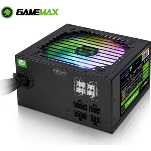 GameMAX VP-600-M-RGB RGB PC Power Supply 600W Semi Modular 80+ Bronze PSU PFC Silent Fan PC Computer SATA Gaming PC Power Supply