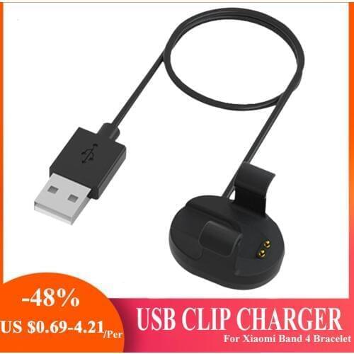 Fast Charging Cable for Xiaomi Band 4 Bracelet Clip-on Type without Hurting Screen USB Charging Cable Adapter for MI Band 4