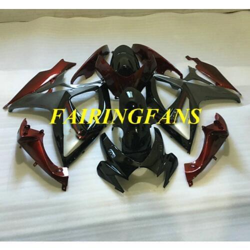 Injection Mold Fairing body kit for GSXR600 750 K6 06 07 GSXR 600 GSXR750 2006 2007 Red black Fairings bodywork+gifts SC57