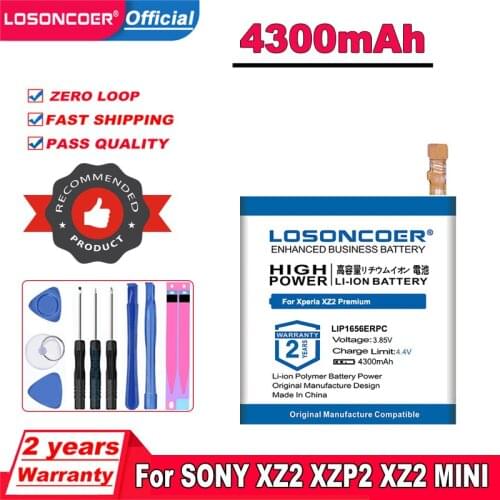 LOSONCOER 4300mAh LIP1656ERPC Battery For SONY Xperia XZ2 Premium XZP2 XZ2MINI XZ2 MINI Mobile Phone Battery