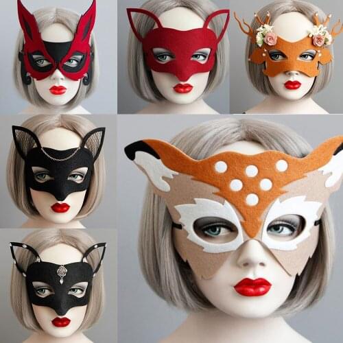 Sexy Fox Half Face Mask Universal Face Decoration Costume Cosplay Carnival Masquerade Mask Halloween Party Masks