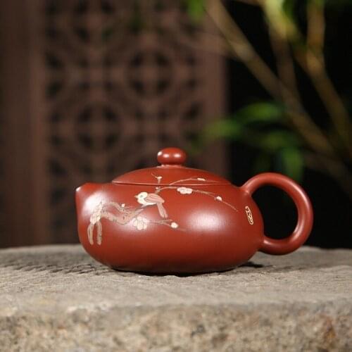 Masters all hand recommended undressed ore dahongpao bian xi shi teapot tea set all hand coloured drawing or pattern