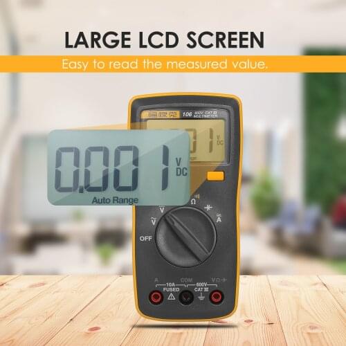 FLUKE 6000 Counts Mini Palm-sized Multimeter Voltmeter Ammeter Meter AC/DC Current Resistance Capacitance Continuity Frequency