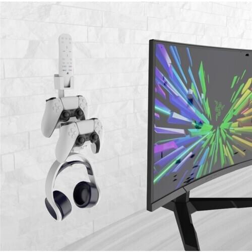 Multifunctional Game Controller Storage Bracket Gamepad Holder Headset Wall Mounted Hanger for PS5/PS4/xBox/Switch