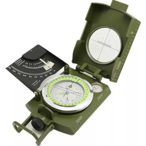 Multifunctional Compass All Metal Military Waterproof High Accuracy Compass with Bubble Level for Outdoor Activities