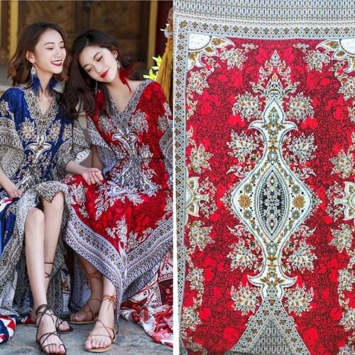 Fashion Pastoral Small Floral Artificial Cotton Fabric Summer Dress Rayon Mulberry Silk Home Service Mercerized Cotton Fabric