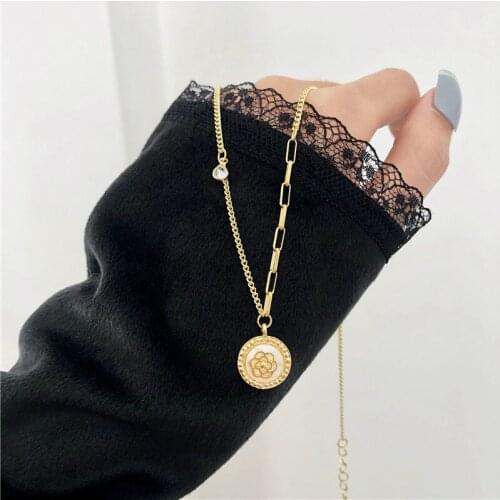 Fashion Rose Necklace High Sense Minority Design Collarbone Chain Women Contracted INS Personality Joker Sweater Chain