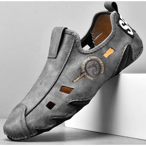 Hollow Large Size Mens Shoes Moccasin Shoes Handmade High-end Casual Shoes Non-slip Breathable Sports Shoes Loafers