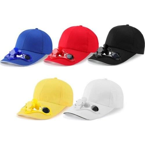 Women Men Fashion Camping Hiking Peaked Cap with Solar Powered Fan Baseball Hat Cooling Fan Cap
