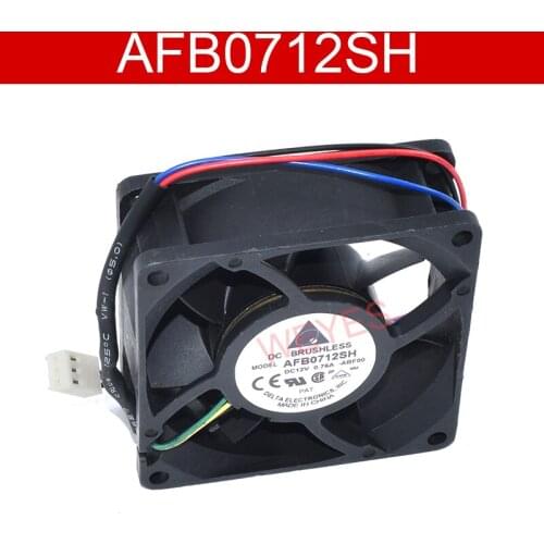 Genuine New AFB0712SH 7025 DC12V 0.76A 7CM 3-Pin Double Ball Large Air Volume Fan