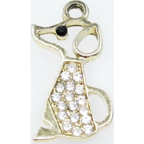 Clearance Sale 20pcs/lot Poodle Crystal Dangle Charms Lobster Clasp Charms Diy Bracelets Bangles Jewelry Accessory