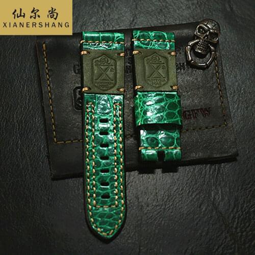 Handmade Alligator Watchbands Luxury Genuine Leather Belt Custom Universal Art Strap 20MM 22MM 24MM Crocodile Skin Watch Band 26