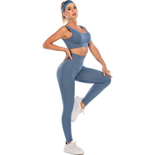High Waist Fitness Thick Legging Set 2 Piece Bra And Pants Yoga Sports Gym Women Sportwear High Quality
