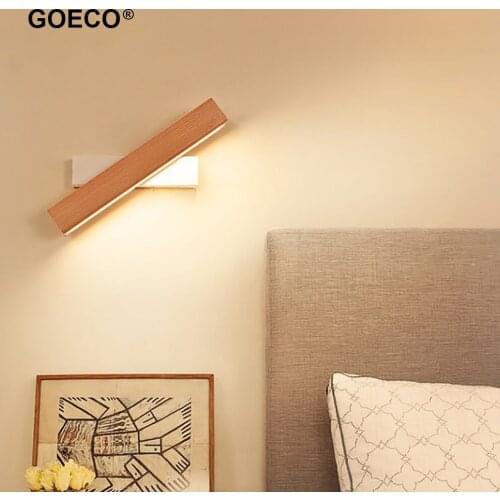 Modern Led Wall Lamp Nordic Wooden Adjustable Wall Light For Living Room Bedroom Bedside Balcony Restaurant Porch Corridor 220V