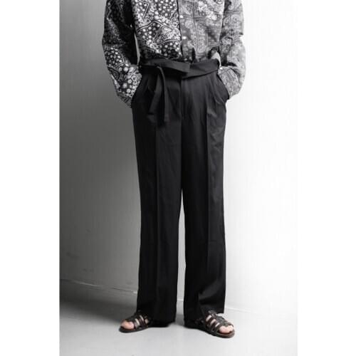 Dark mens DK suit pants mens straight tube design salt Japanese oversize wide leg casual pants
